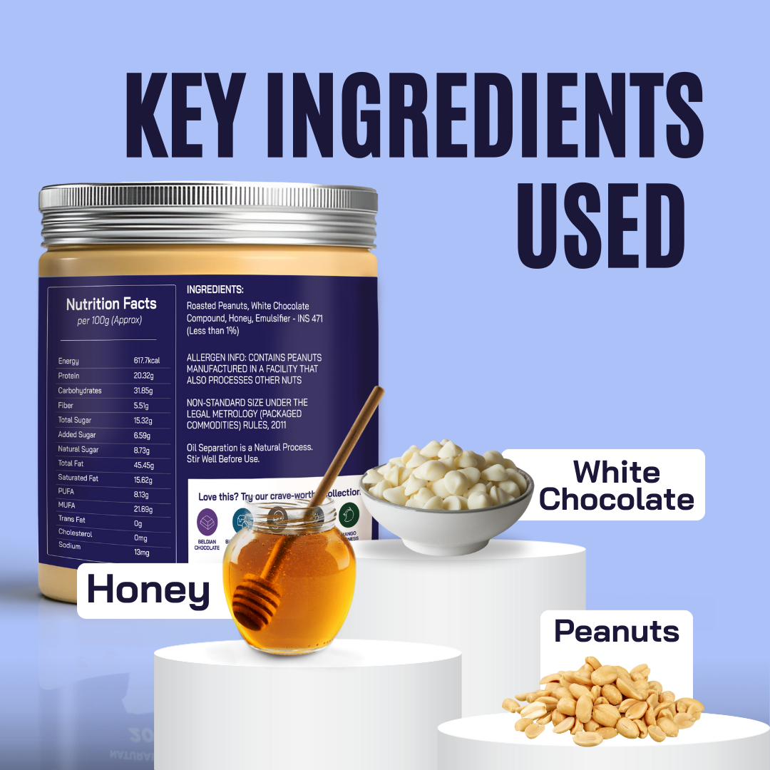 White Chocolate Peanut Butter 400g | As Seen on Shark Tank