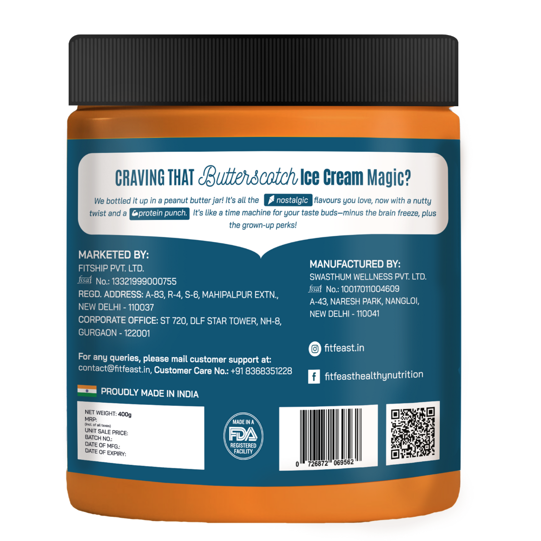 Butterscotch Peanut Butter 400g | As Seen on Shark Tank