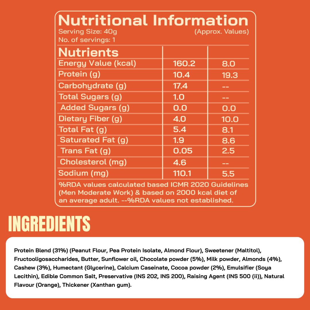 Protein Cookies Nutty Orange Pack of 3 (Each 40g)