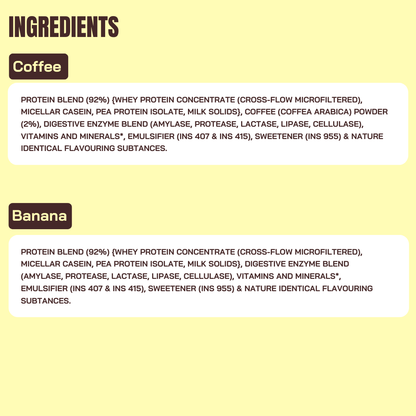 Assorted Protein Sachet Pack – Banana & Coffee Flavour | As Seen on Shark Tank