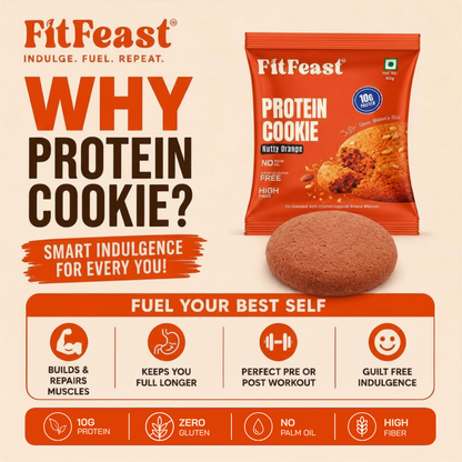 Protein Cookies Nutty Orange Pack of 3 (Each 40g)