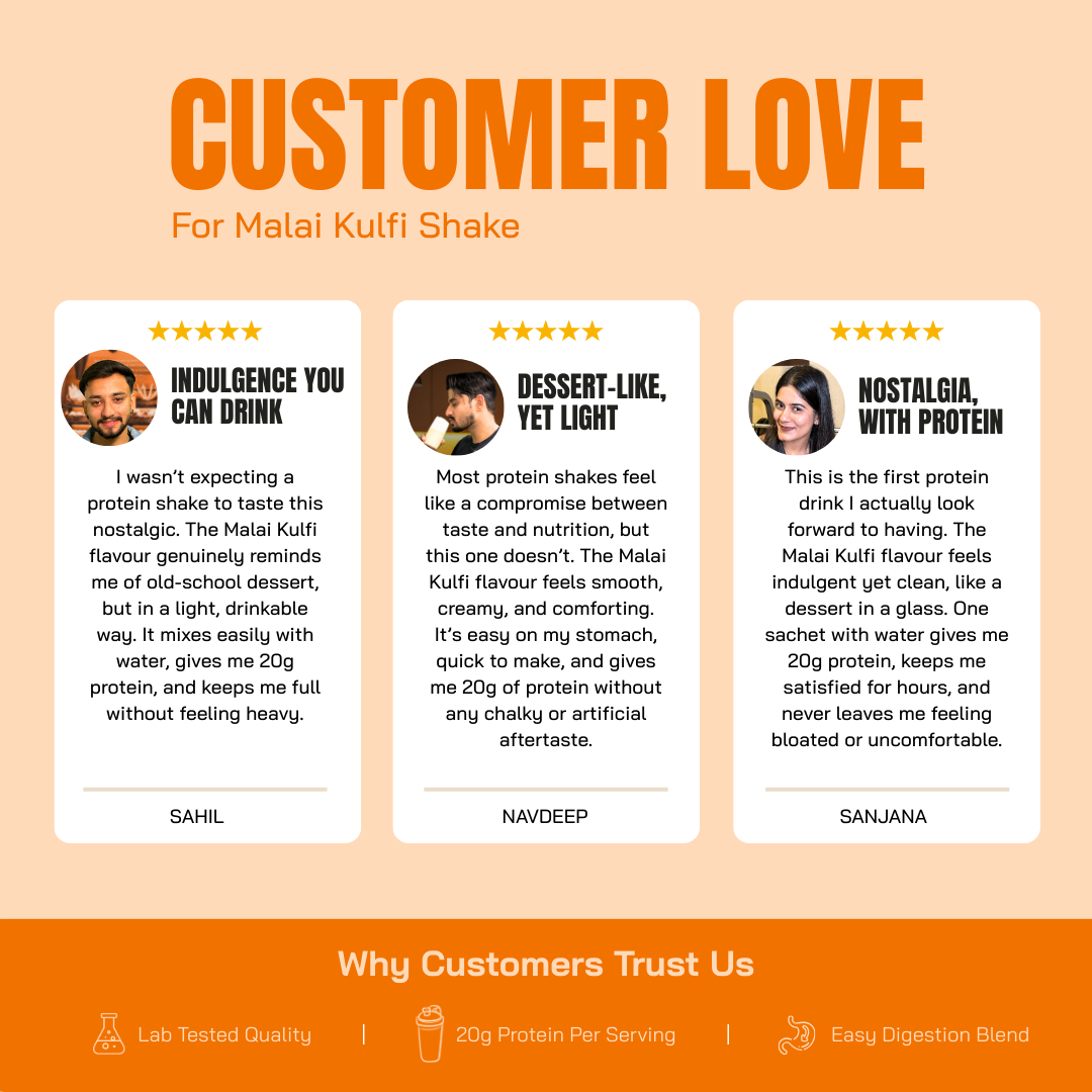 Protein Sachet - Malai Kulfi Flavour (Each 50g ) | As Seen on Shark Tank