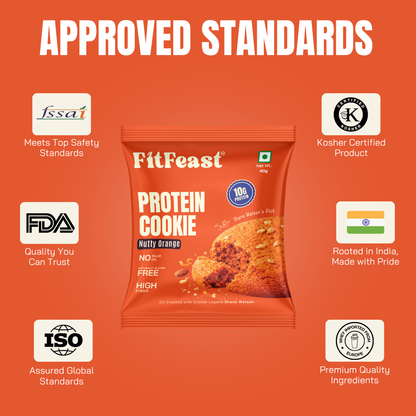 Protein Cookies Nutty Orange Pack of 3 (Each 40g)