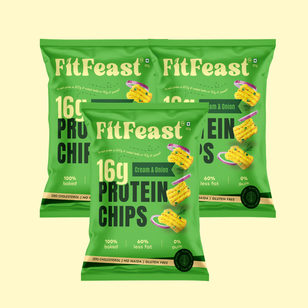 Protein Chips Cream & Onion | As Seen on Shark Tank (Pack of 3)