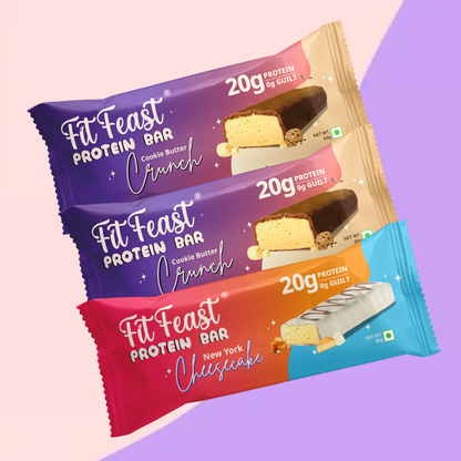 Protein Bars 180g (Pack of 3 - Two Cookie Butter, One Cheesecake)