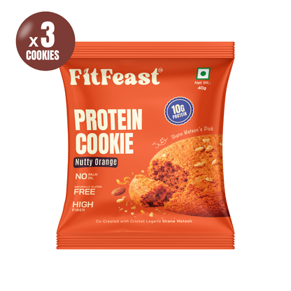 Protein Cookies Nutty Orange Pack of 3 (Each 40g)