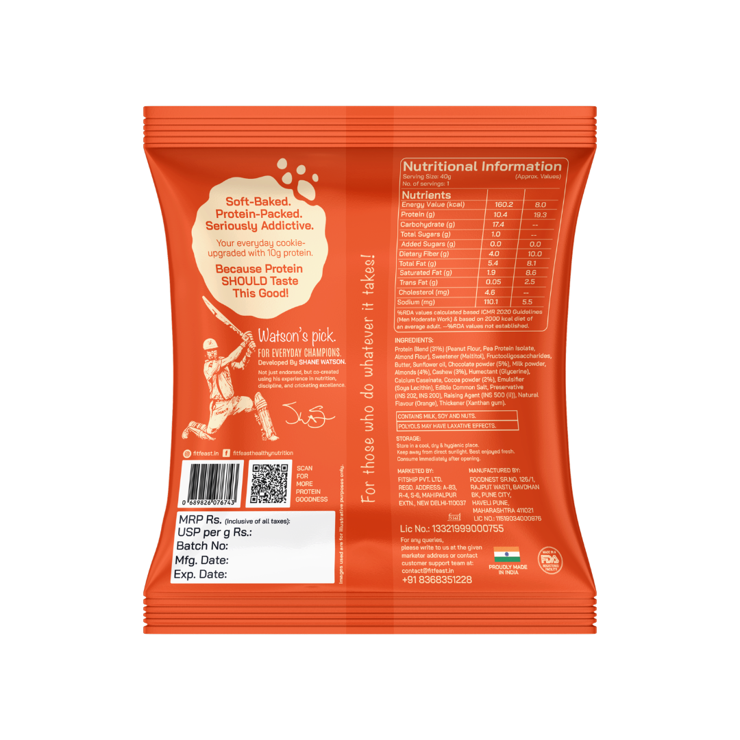 Protein Cookies Nutty Orange Pack of 3 (Each 40g)