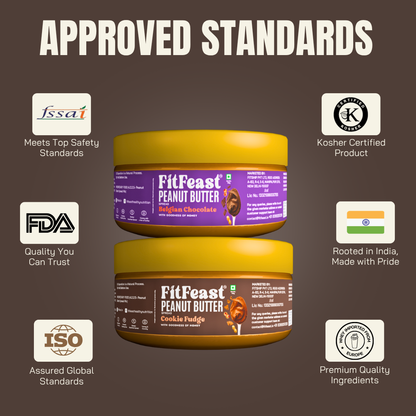 Belgian Chocolate & Cookie Fudge Peanut Butter (140g Each)