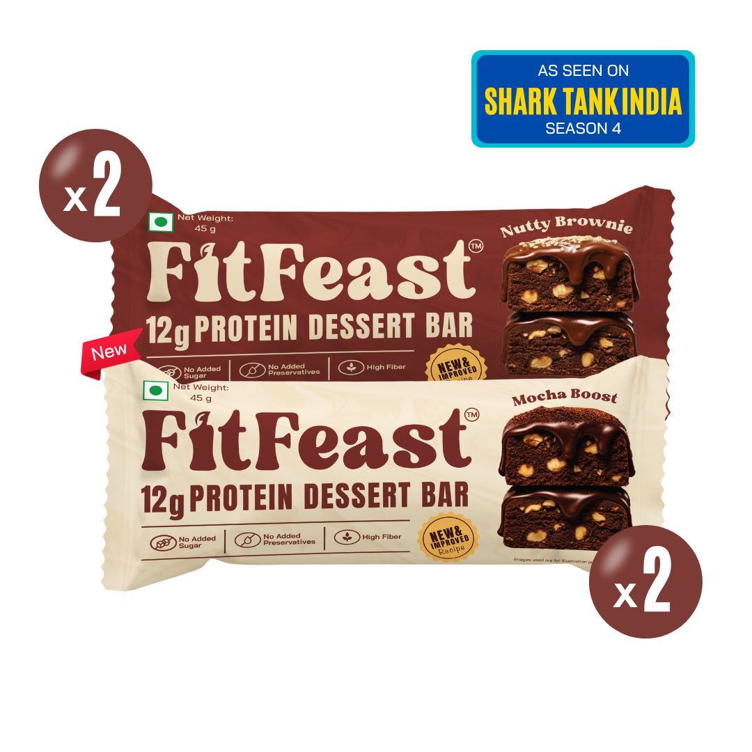 Protein Bars Pack of 4 Assorted | 2 Nutty | 2 Mocha (Checkout Special Offer)