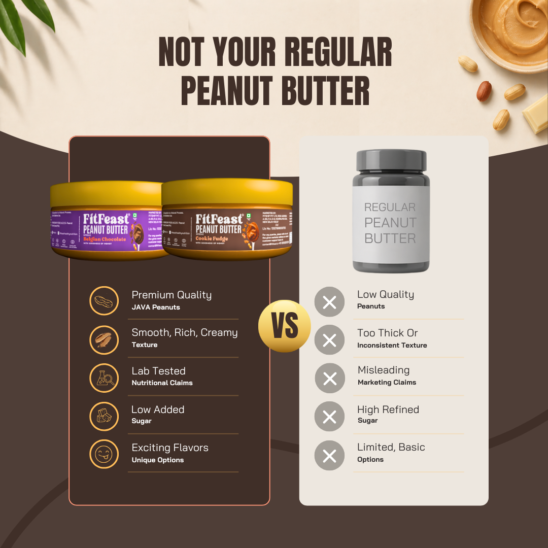 Belgian Chocolate & Cookie Fudge Peanut Butter (140g Each)