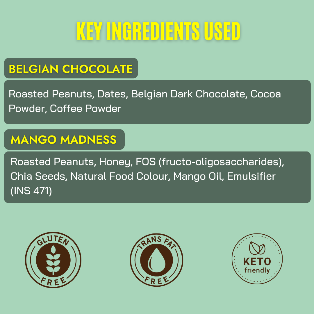 Belgian Chocolate & Mango Madness Peanut Butter (150g Each)