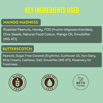 Mango Madness & Butterscotch Peanut Butter (150g Each)