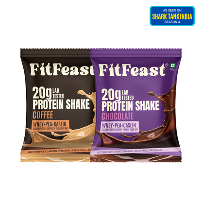 Assorted Protein Sachet Pack – Chocolate & Coffee Flavour | Buy 1 Get 1