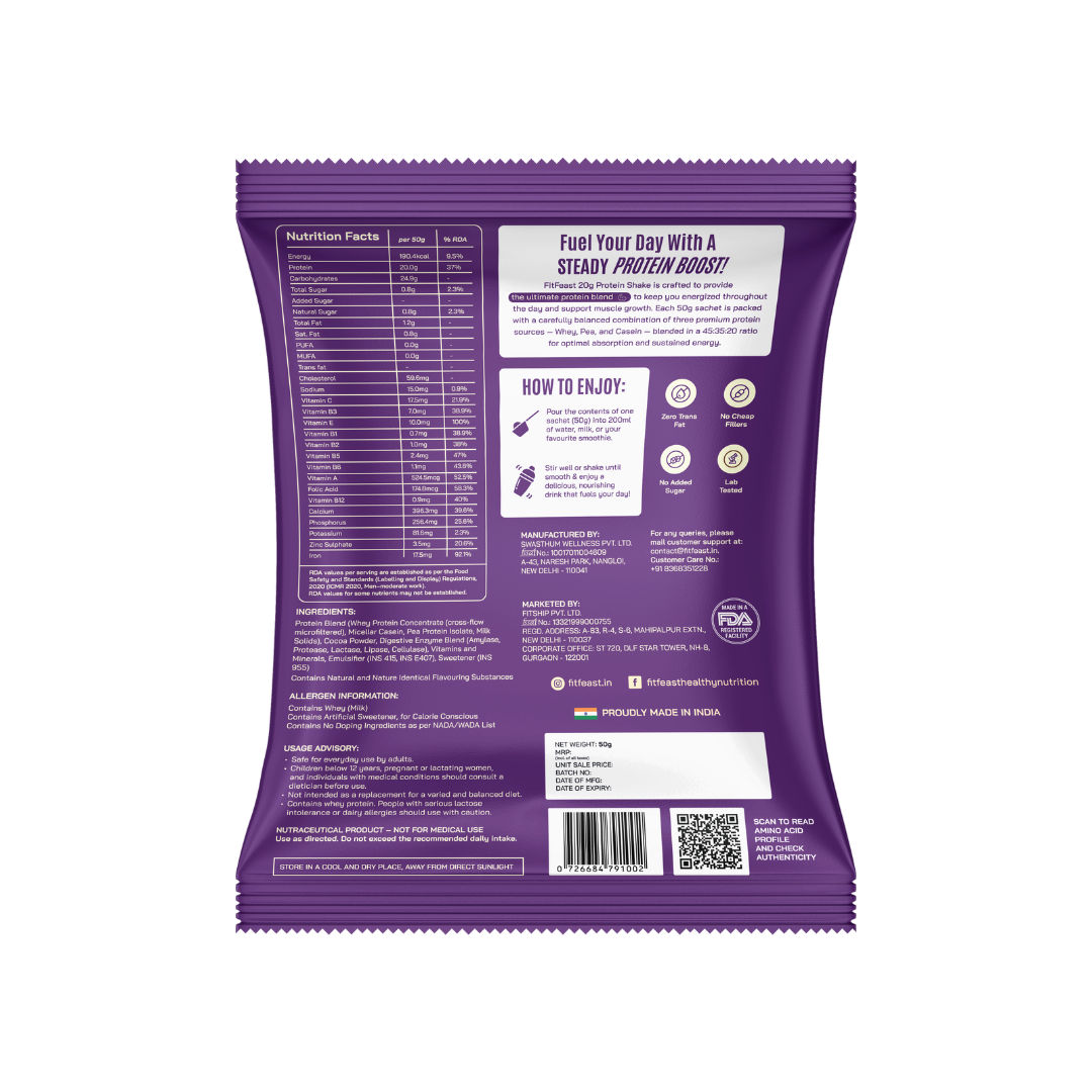 Assorted Protein Sachet Pack – Chocolate & Malai Kulfi | As Seen on Shark Tank