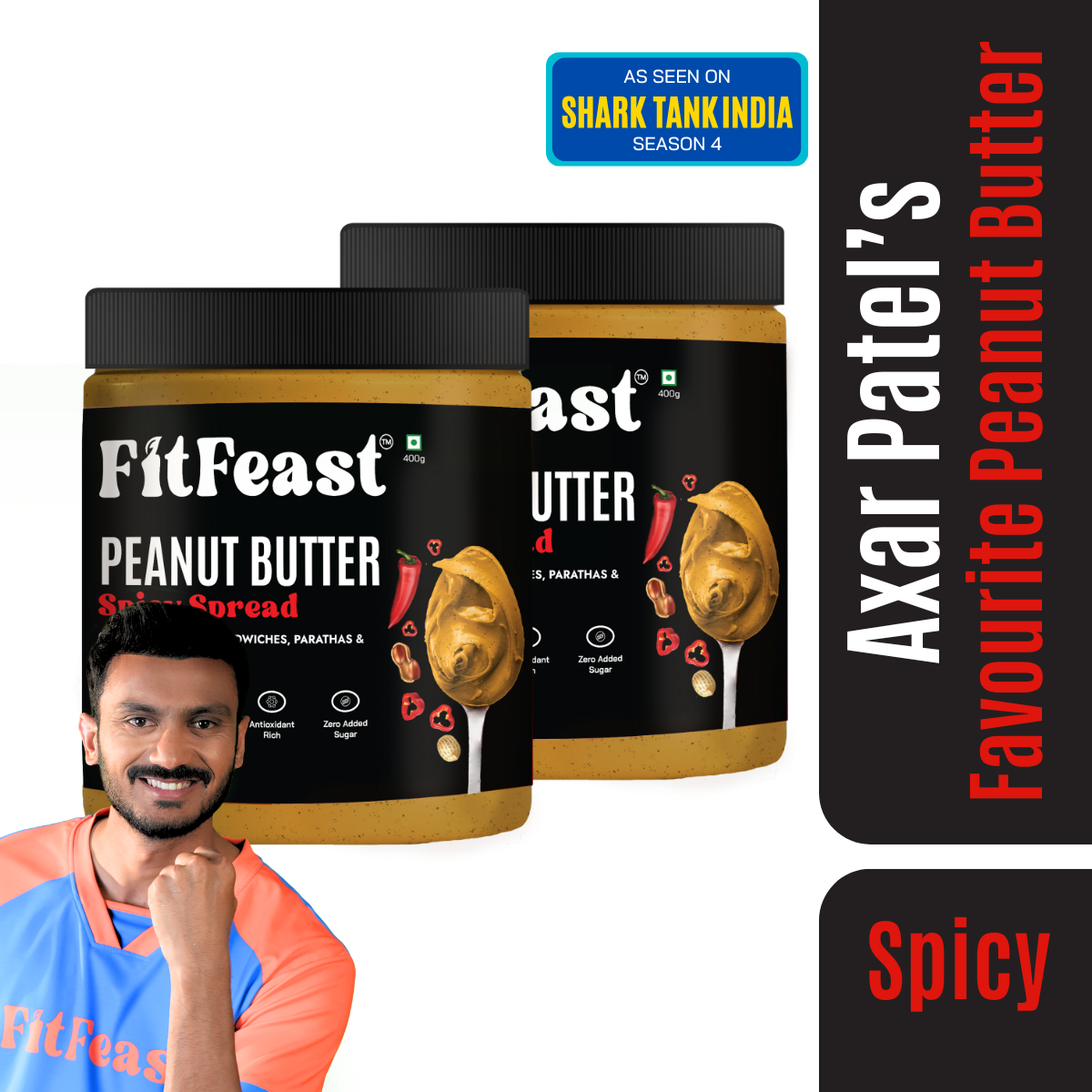 Spicy Spread Peanut Butter 800g (Pack of 2) | As Seen on Shark Tank