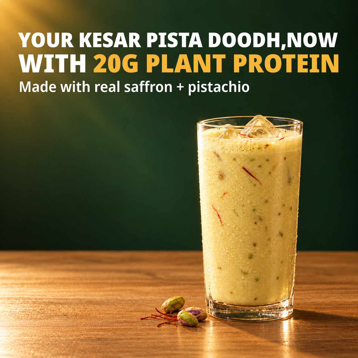 Plant Protein Sachets | Kesar Pista, 20g Protein | Fibre-Rich