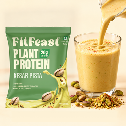 Plant Protein Sachets | Kesar Pista, 20g Protein | Fibre-Rich