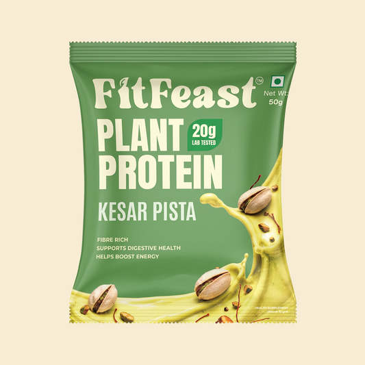 Plant Protein Sachets | Kesar Pista, 20g Protein | Fibre-Rich