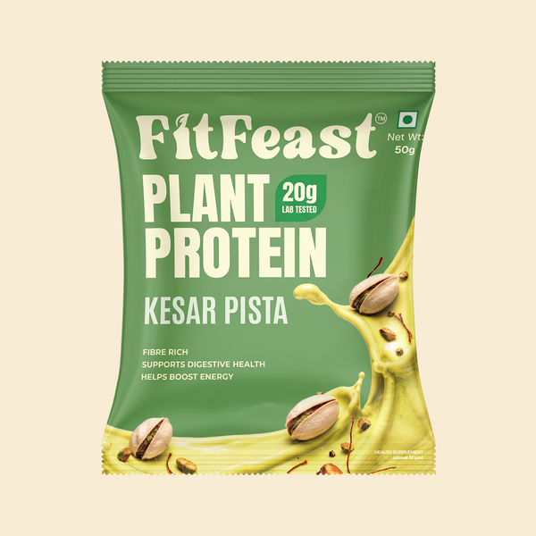 Plant Protein Sachets | Kesar Pista, 20g Protein | Fibre-Rich