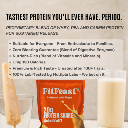 Protein Sachet - Malai Kulfi Flavour (Each 50g ) | As Seen on Shark Tank